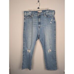 Levi's 724 High Rise Straight Crop Jeans Women's Plus Size 20 W35 Distressed